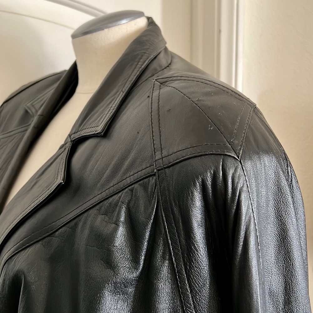 Vintage~Leather Coat~Full Length / 80’s~90’s - Picture 12 of 16